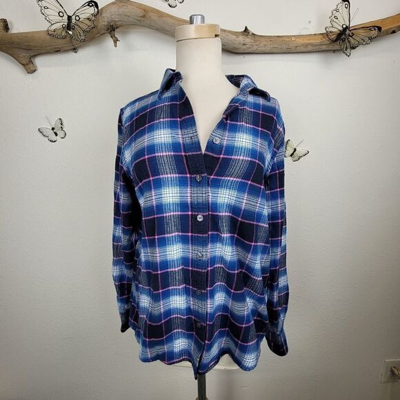Lands end plaid flannel button up medium weight - Picture 4 of 10